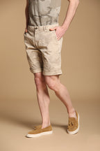 Khinos M74 Herren-Chino-Bermuda aus Baumwolle mit weißem Camouflage-Muster Relaxed Fit