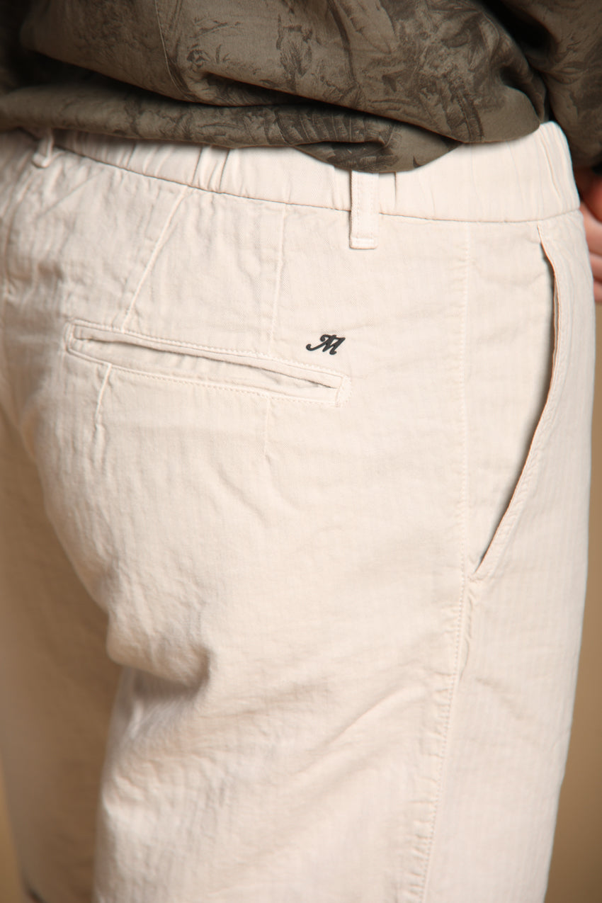 Khinos M74 bermuda chino para hombre en mezcla de algodón y cáñamo con espiga relaxed fit