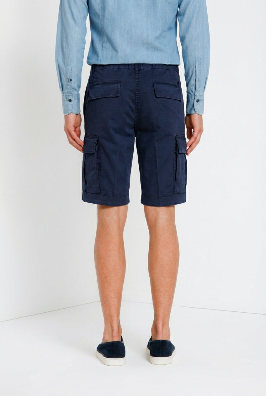 Cargo M74 men's cargo bermuda in stretch gabardine relaxed fit