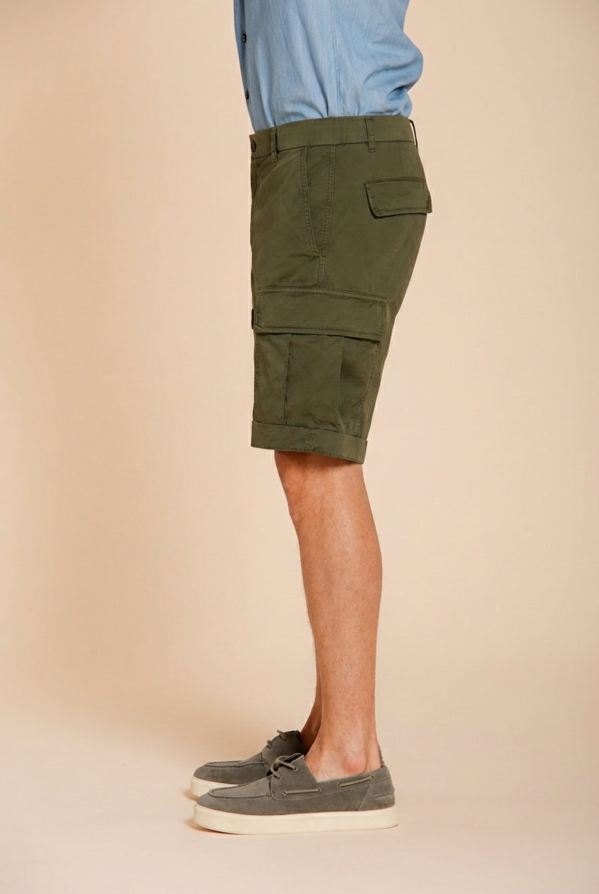 Cargo M74 men's cargo bermuda in gabardine stretch relaxed fit