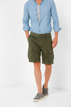 Cargo M74 bermuda cargo uomo in gabardina stretch relaxed fit