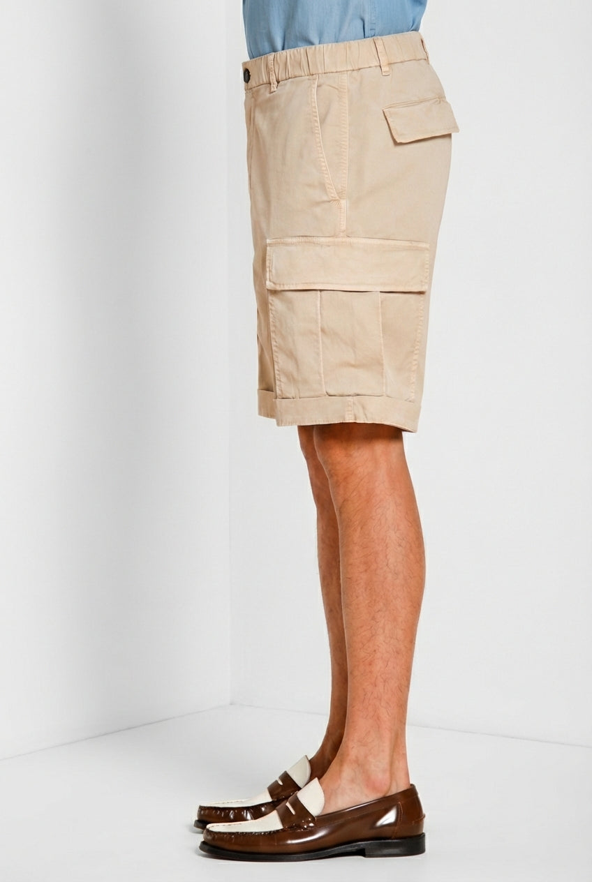Cargo M74 bermuda cargo hombre en gabardina stretch relaxed fit