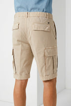 Cargo M74 bermuda cargo hombre en gabardina stretch relaxed fit