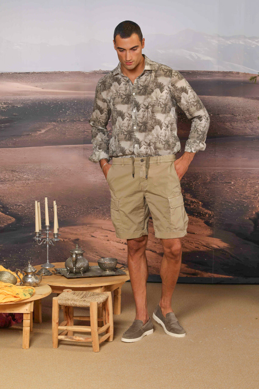 Cargo M74 bermuda cargo hombre en sarga de algodón Pima Relaxed fit 