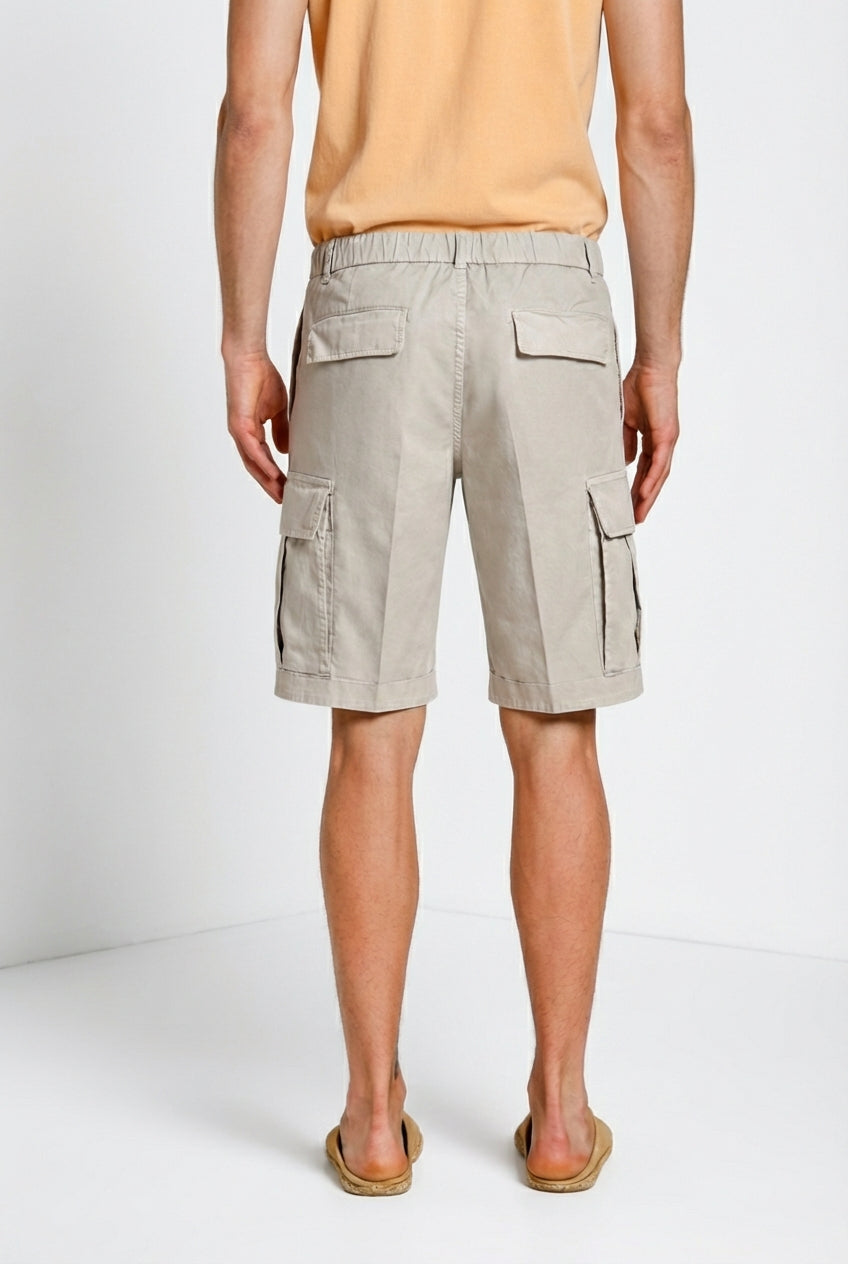 Cargo M74 bermuda cargo hombre en gabardina stretch relaxed fit