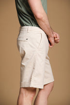 Khinos M74 bermuda chino homme en sergé de coton et soie extensible Relaxed fit