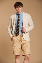 Cargo M74 bermuda cargo hombre en algodón canvas oxford relaxed fit 