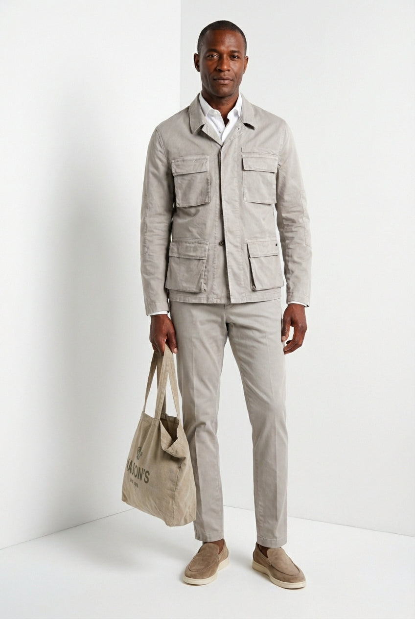 Flyshirt delamere veste surchemise homme en gabardine stretch