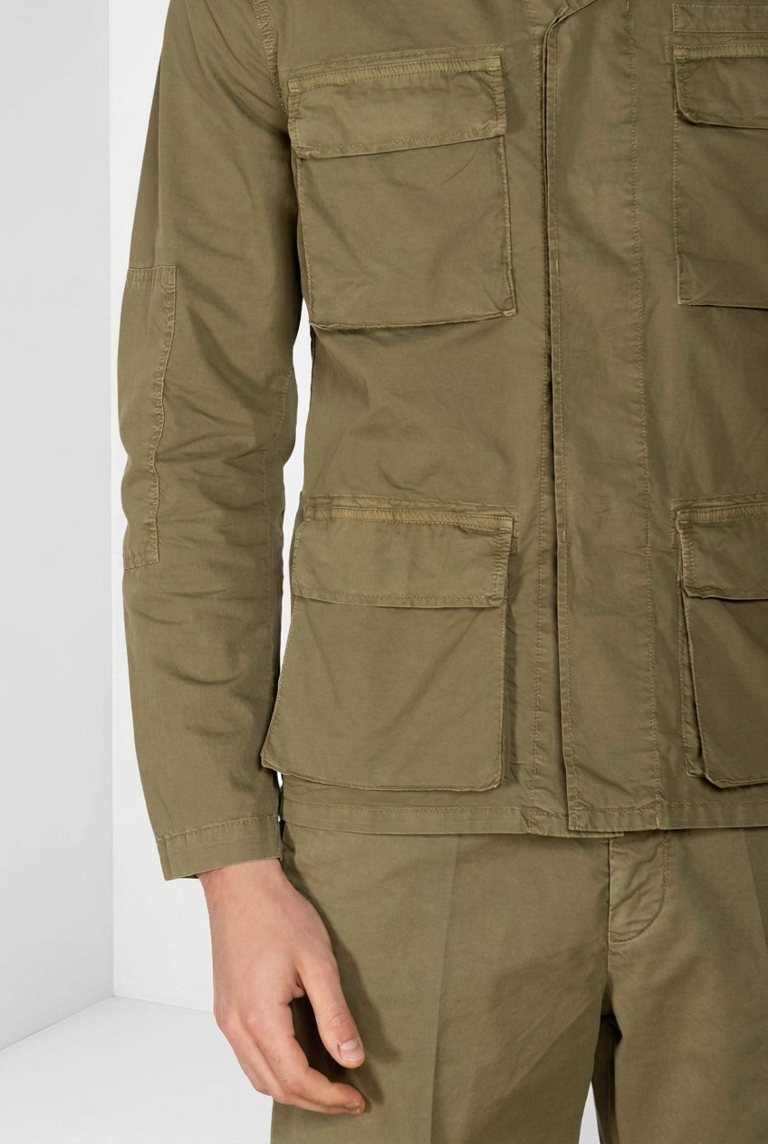 Flyshirt delamere veste surchemise homme en gabardine stretch
