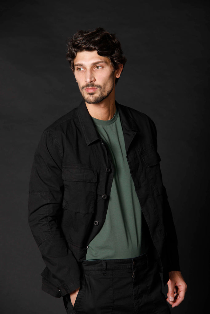 Immagine 3 di giacca camicia da uomo modello Flyshirt in rip stop edizione limitata colore nero di Mason's