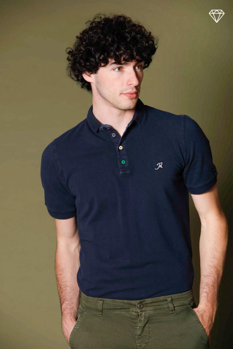 Polo Leopardi hombre en piqué con detalles sartoriales ①