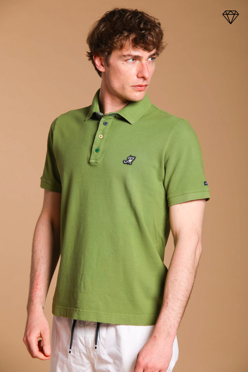 Leopardi polo homme en piqué avec détails sartoriaux ①