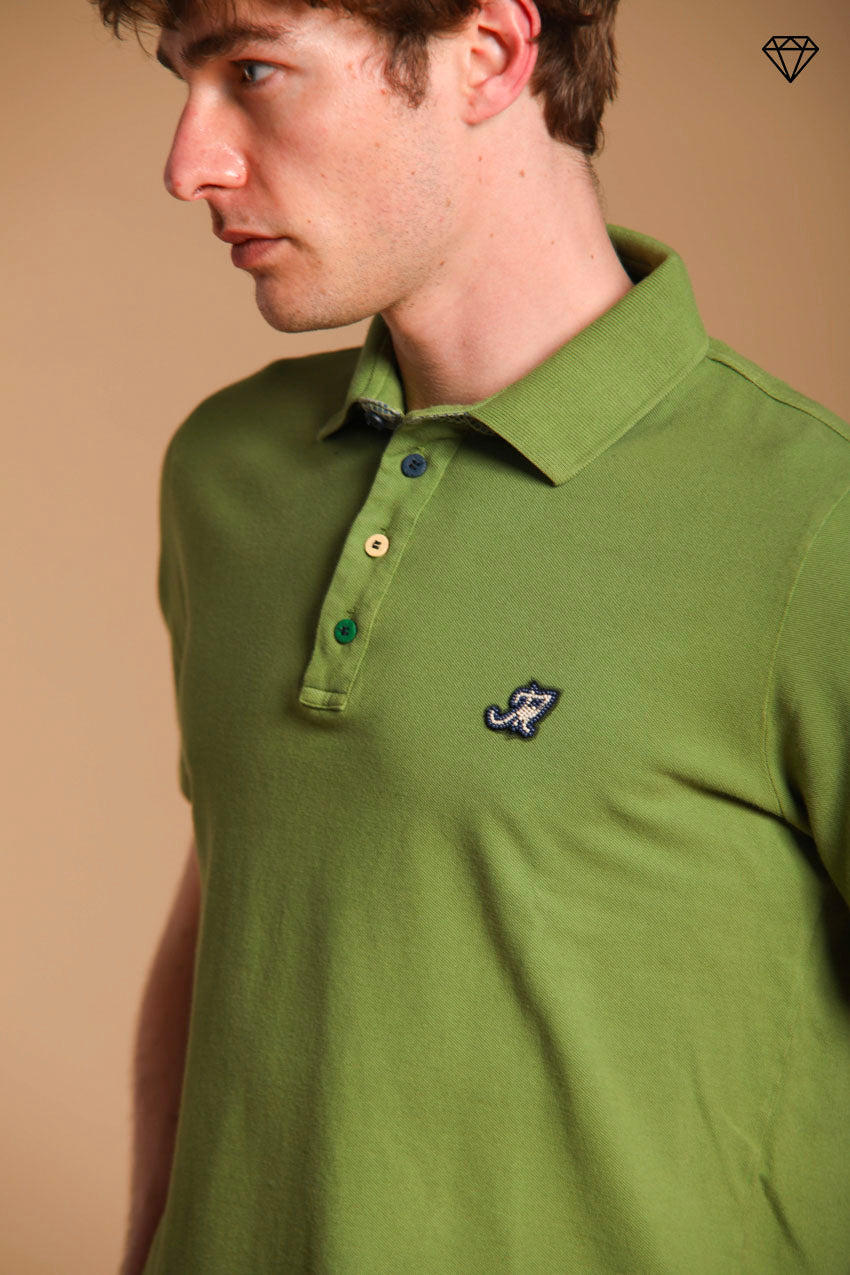 Leopardi polo homme en piqué avec détails sartoriaux ①