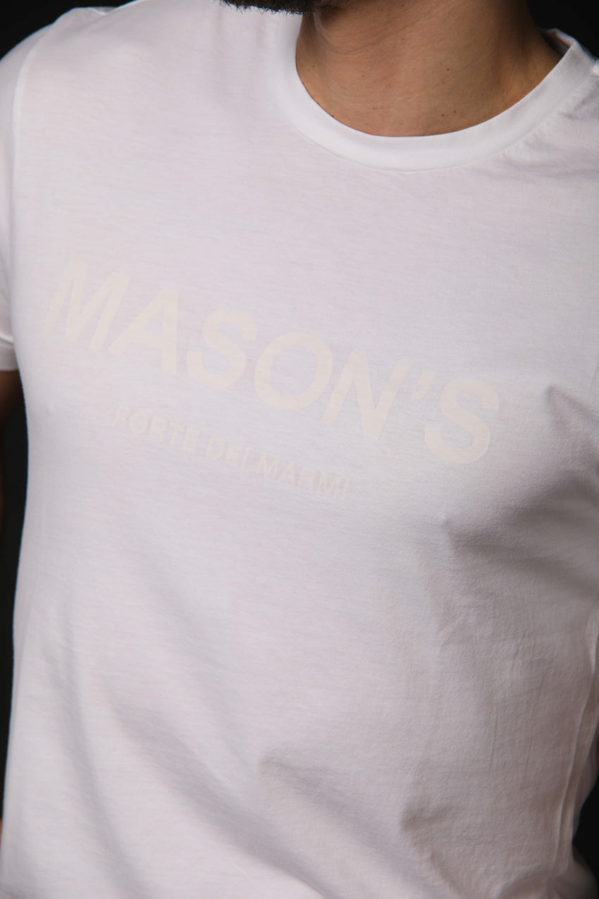 Image 2 of men's T-shirt model Tom MM in white, regular fit by Mason's