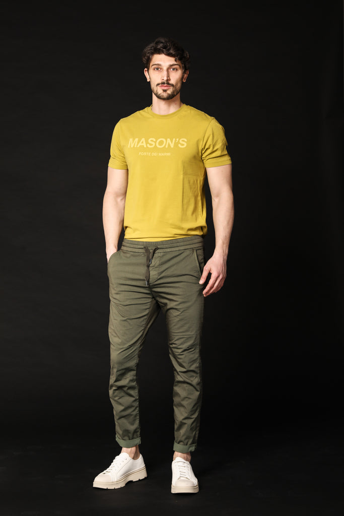 immagine 2 di t-shirt uomo modello Tom MM in verde lime fit regular di Mason's