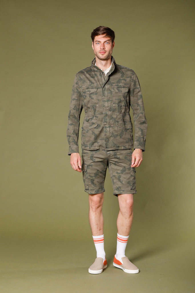 Immagine 3 di field jacket uomo modello M74 in cotone con stampa camouflage colore verde di Mason's