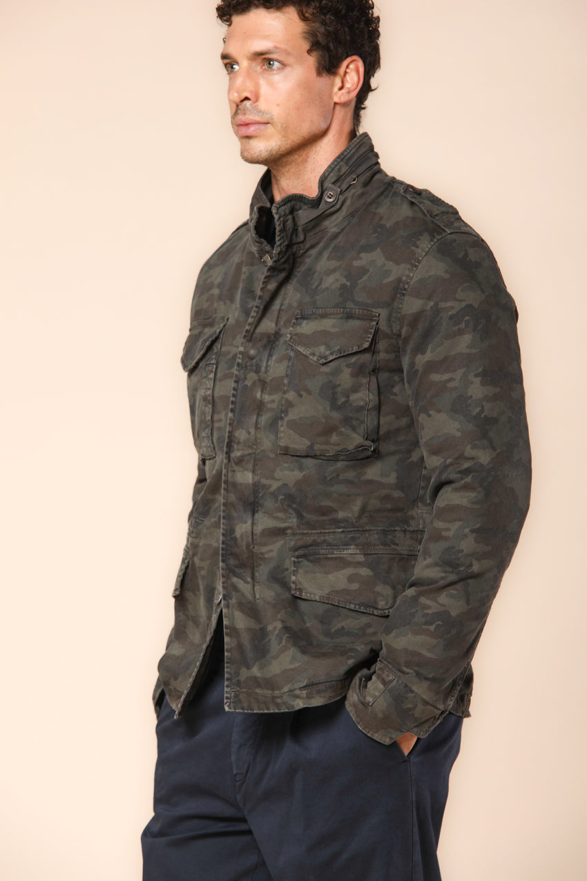 Field Jacket M74 homme en satin camouflage coupe slim