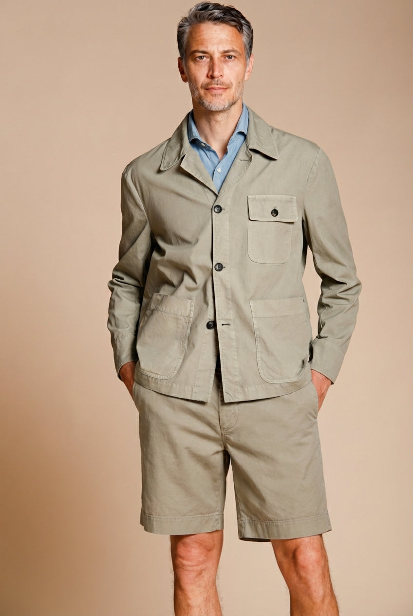 Work men's overshirt jacket in canvas oxford ①