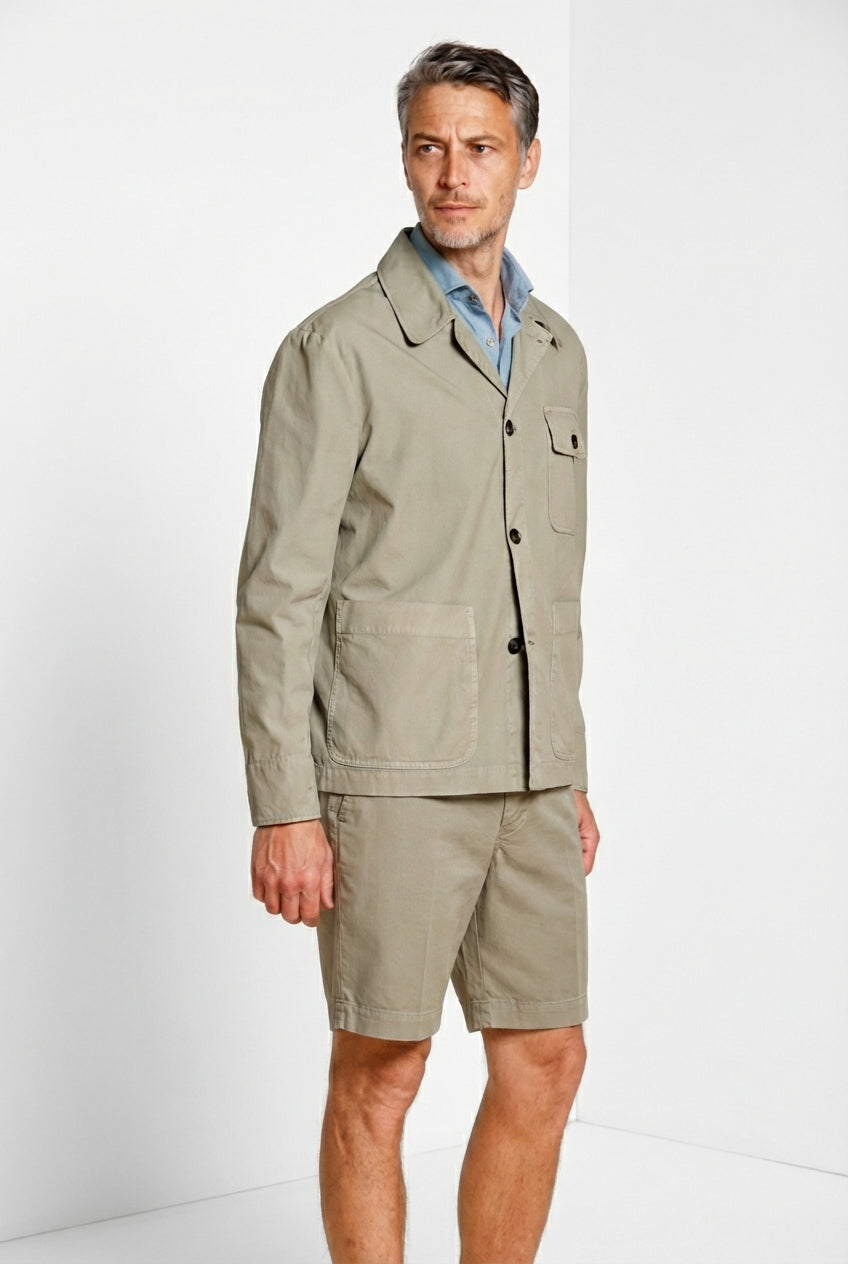 Work Jacket Herren Overshirt aus Canvas Oxford ①