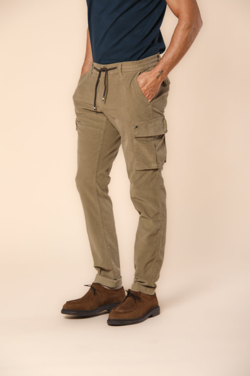 Chile Jogger pantalone cargo uomo in velluto 1500 righe extra slim fit