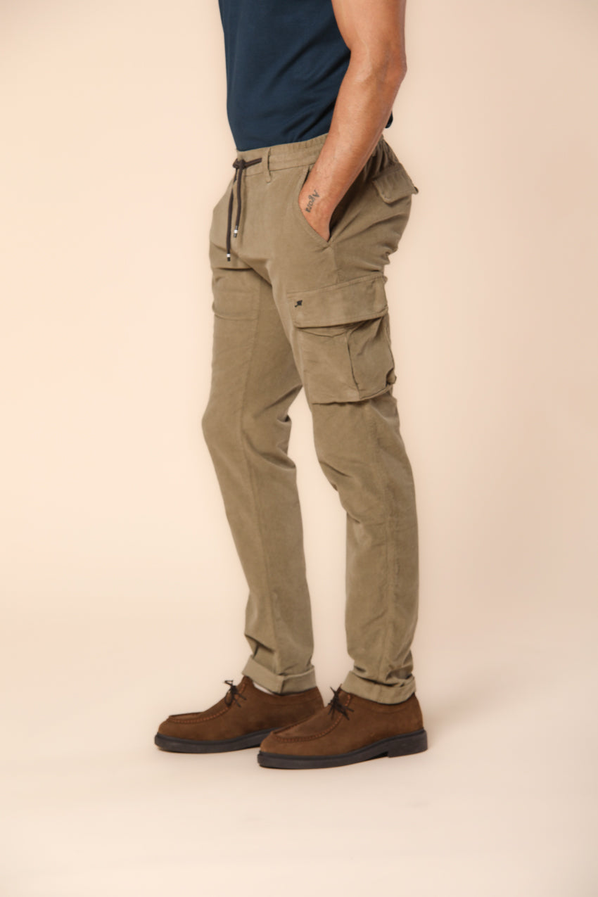 Chile Jogger pantalone cargo uomo in velluto 1500 righe extra slim fit