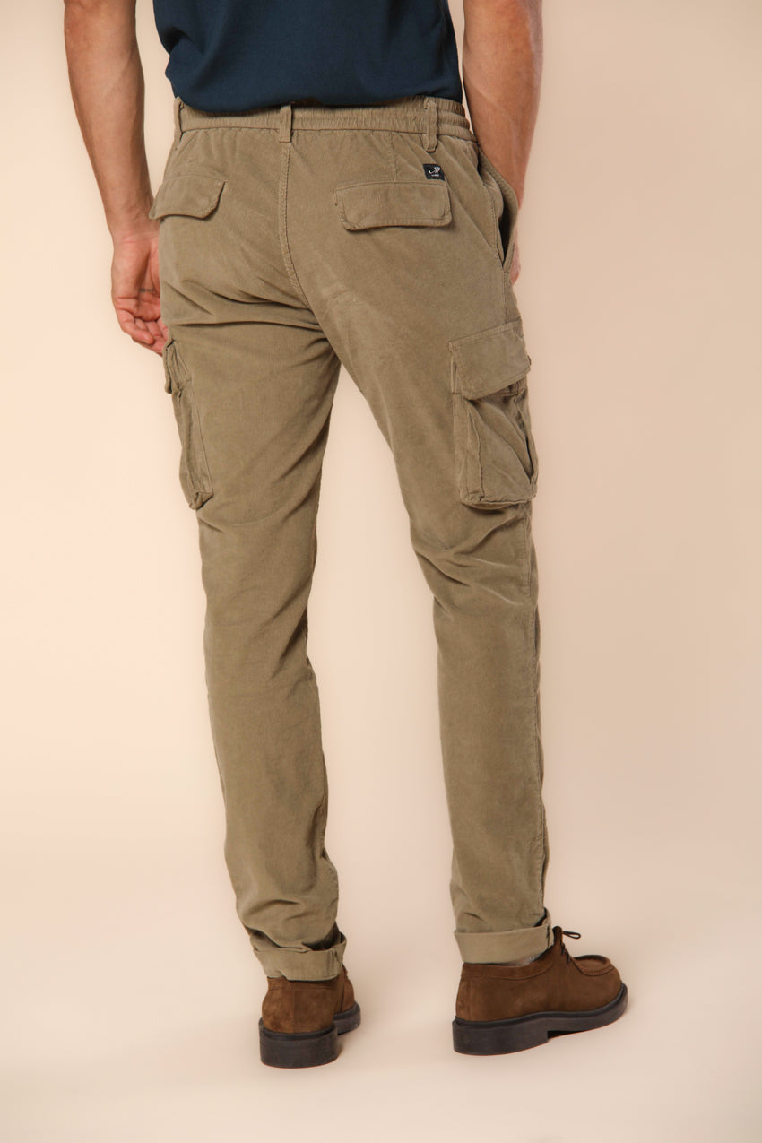 Chile Jogger pantalón cargo hombre en pana 1500 rayas ajuste extra slim