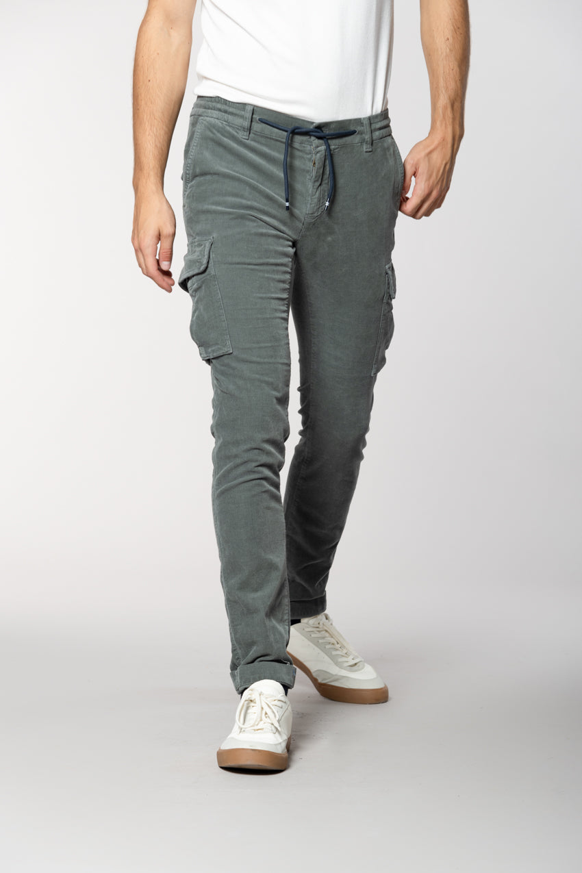 Chile Jogger pantalone cargo uomo in velluto 1500 righe extra slim fit