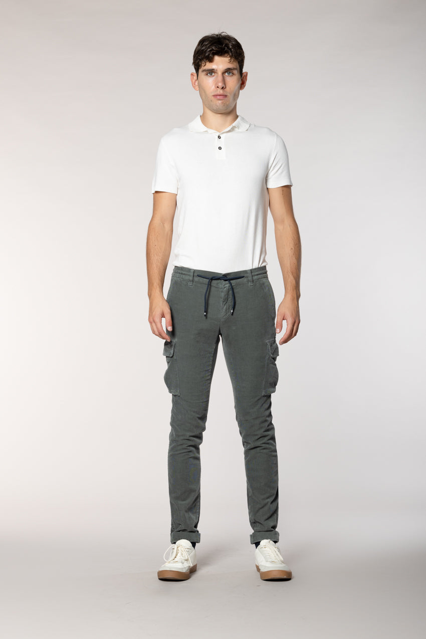 Chile Jogger pantalone cargo uomo in velluto 1500 righe extra slim fit