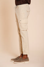 Chile Jogger men's cargo pants in lyocell and cotton parachute canvas extra slim fit