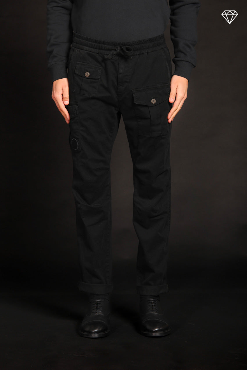 George Sack men's cargo pants in gabardine  stretch  limited edition carrot fit  ①