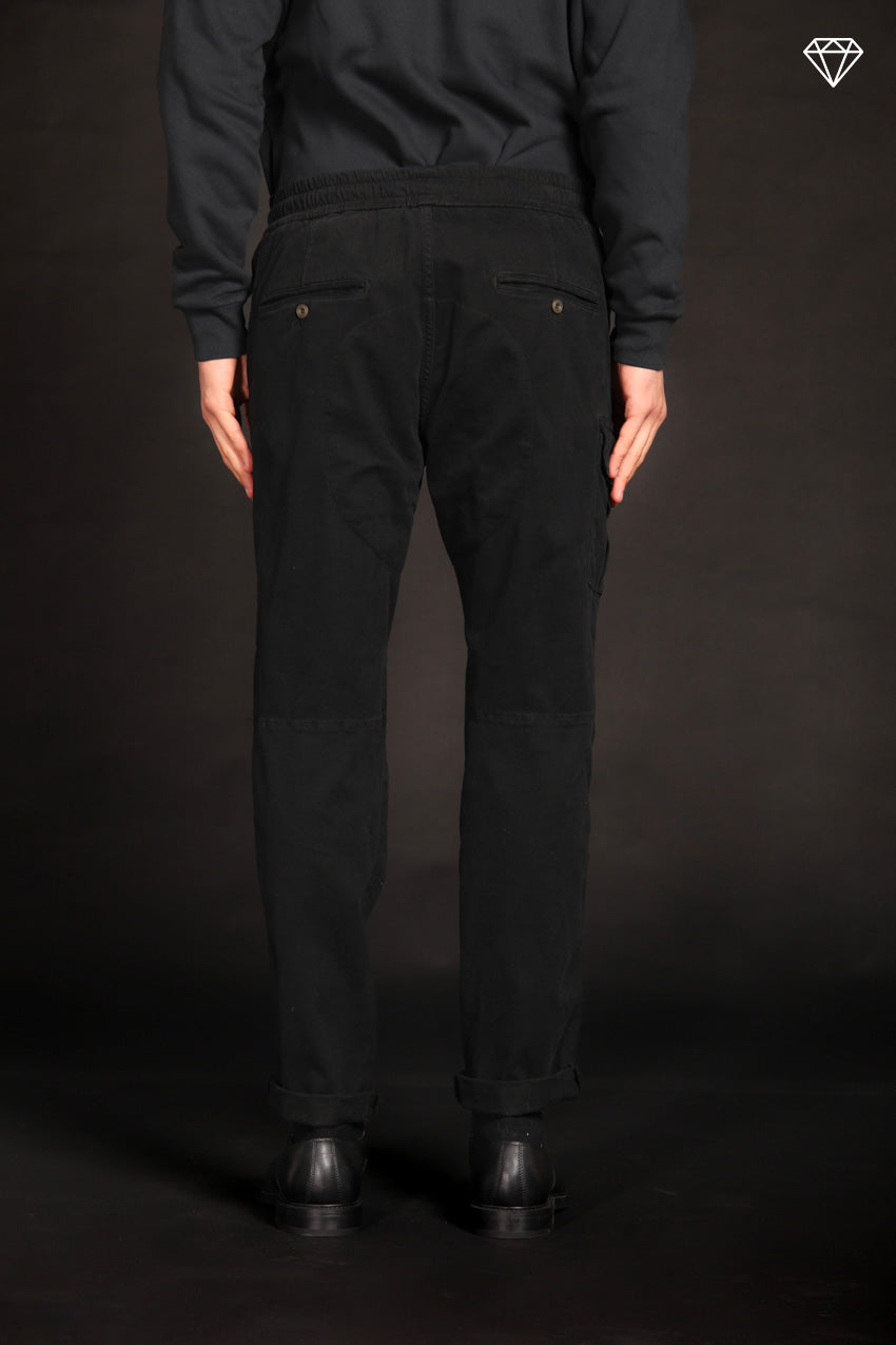 George Sack men's cargo pants in gabardine  stretch  limited edition carrot fit  ①