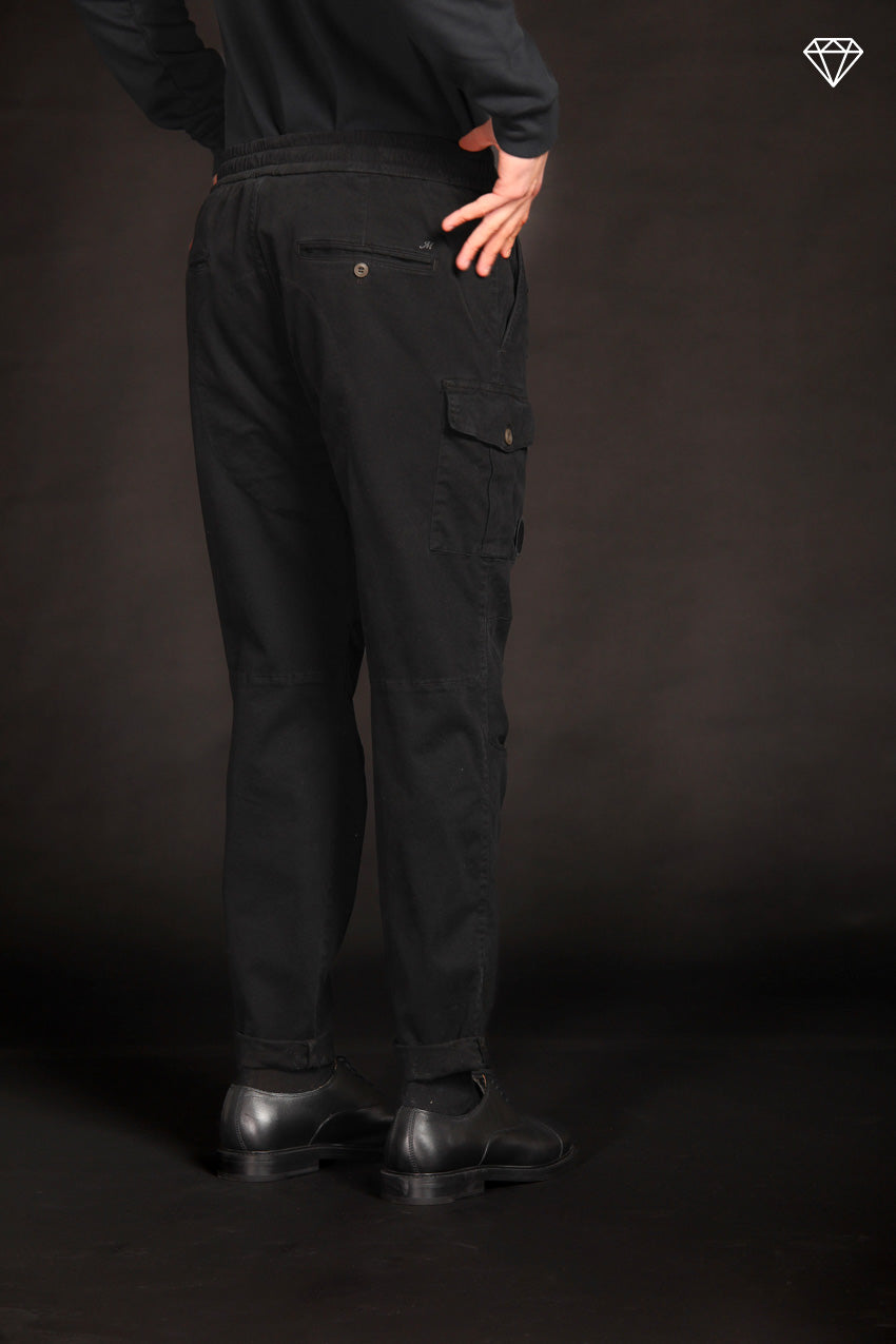 George Sack men's cargo pants in gabardine  stretch  limited edition carrot fit  ①