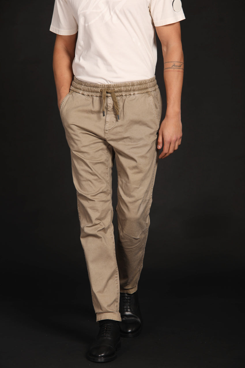 John Sack pantalone chino uomo in gabardina stretch limited edition carrot fit