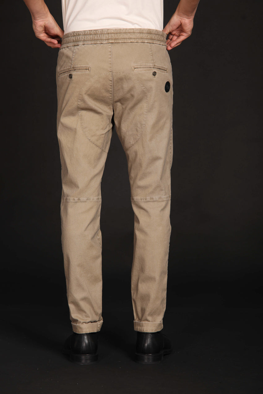 John Sack pantalone chino uomo in gabardina stretch limited edition carrot fit