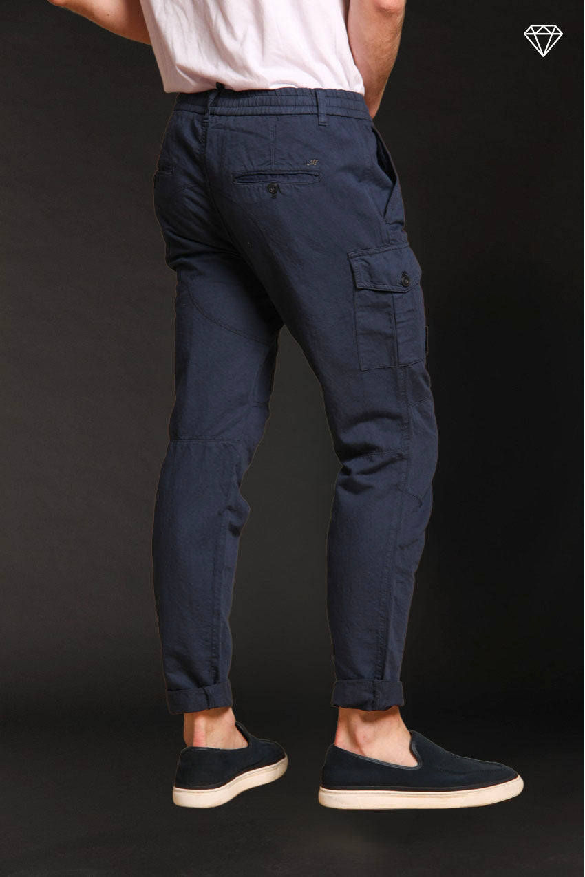 George Elax pantalón cargo hombre brocken de algodón y cáñamo logo edition carrot fit ①