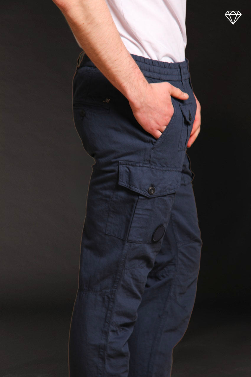 George Elax pantalón cargo hombre brocken de algodón y cáñamo logo edition carrot fit ①