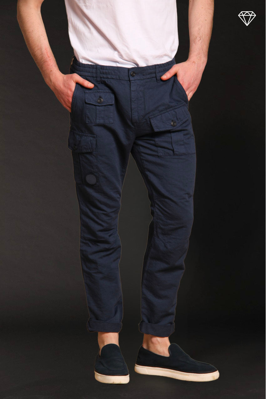 George Elax pantalón cargo hombre brocken de algodón y cáñamo logo edition carrot fit ①