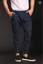 George Elax pantalón cargo hombre brocken de algodón y cáñamo logo edition carrot fit ①