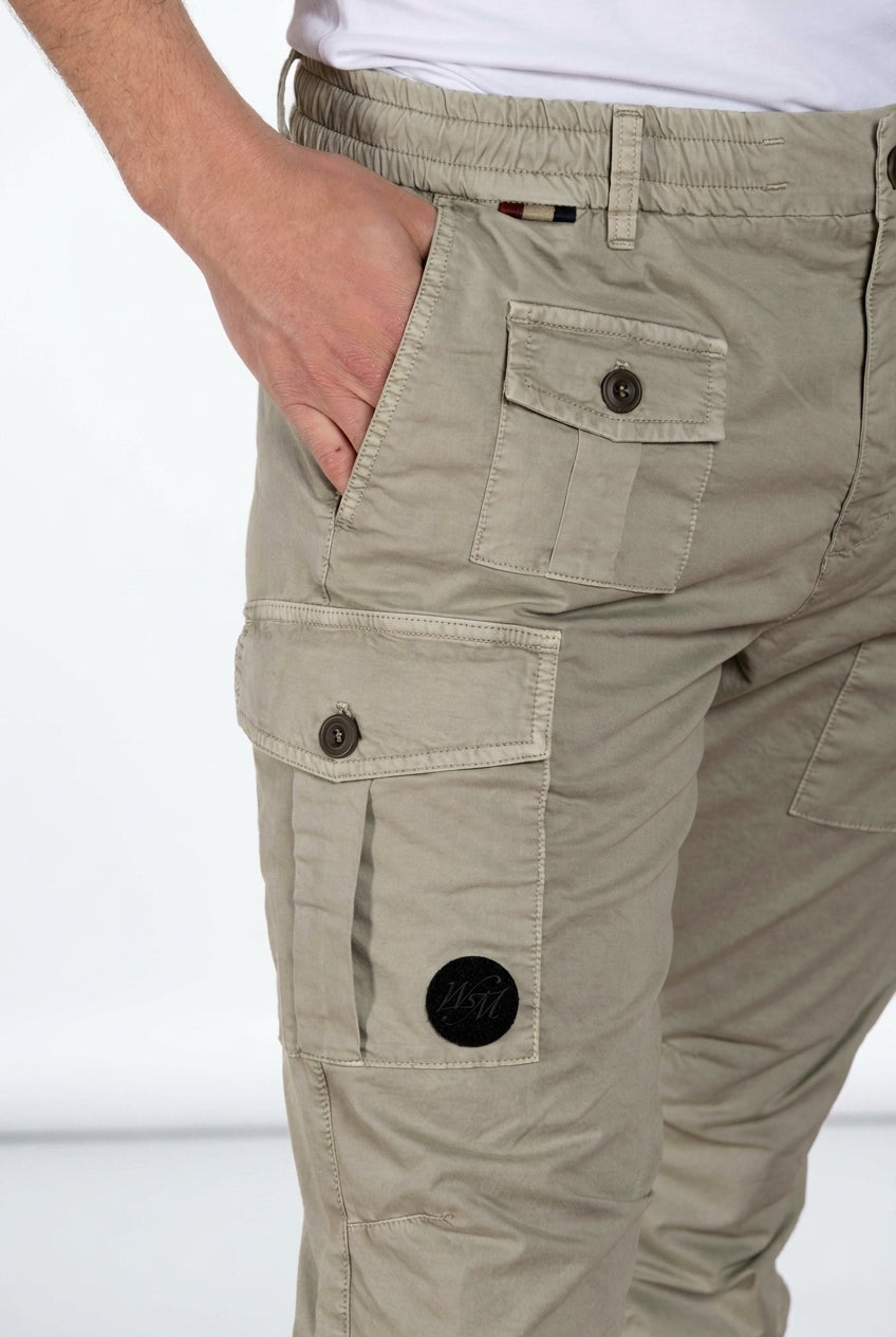 George Coolpocket pantalón cargo jogger hombre en gabardina stretch Logo Edition carrot fit ①