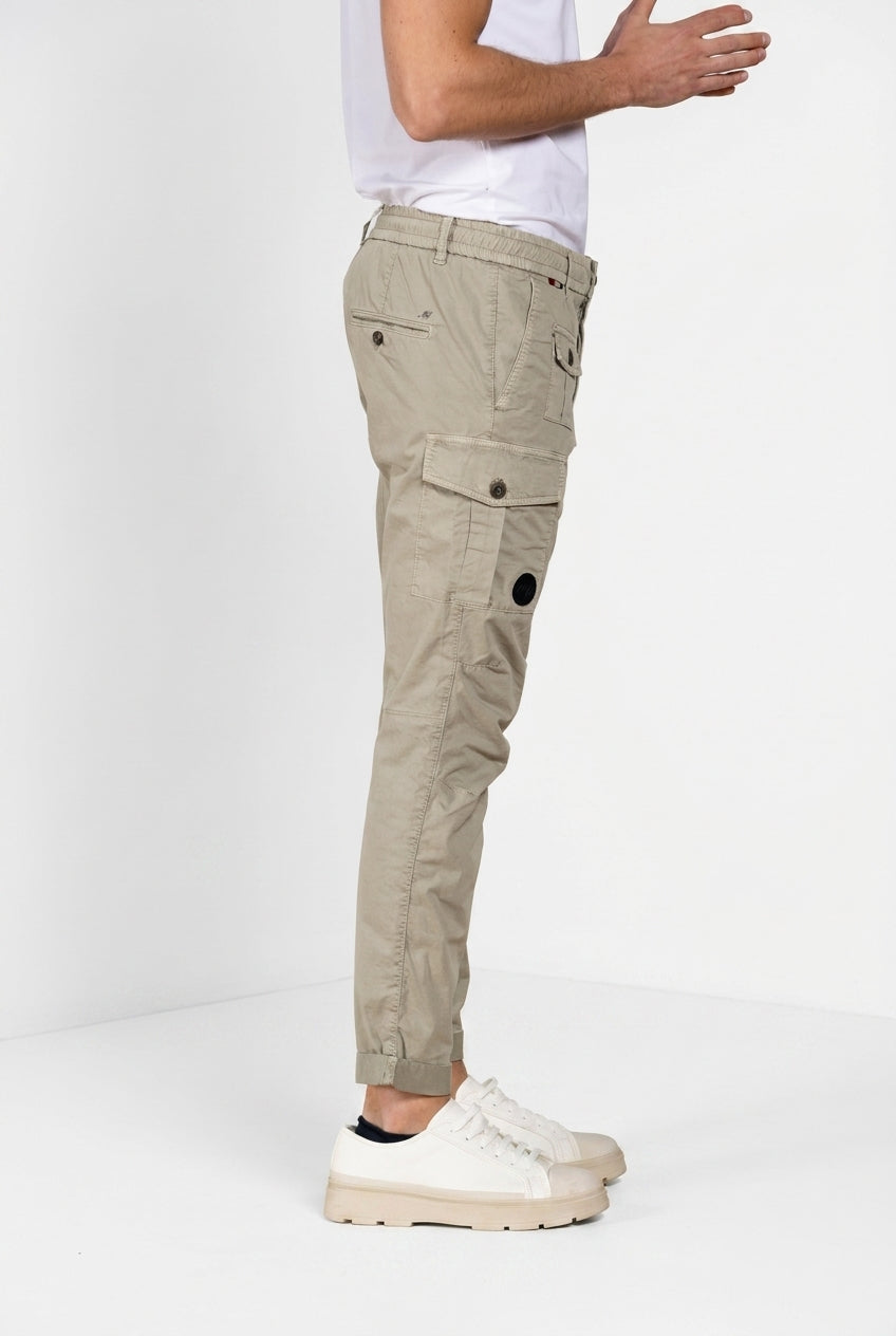 George Coolpocket pantalone cargo jogger uomo in gabardina stretch Logo Edition carrot fit ①