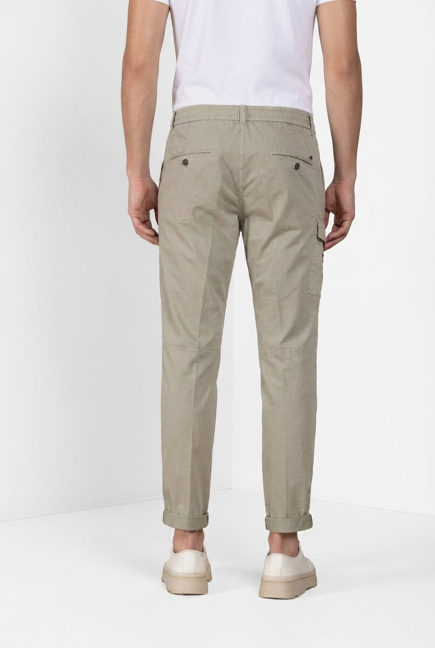 George Coolpocket pantalone cargo jogger uomo in gabardina stretch Logo Edition carrot fit ①