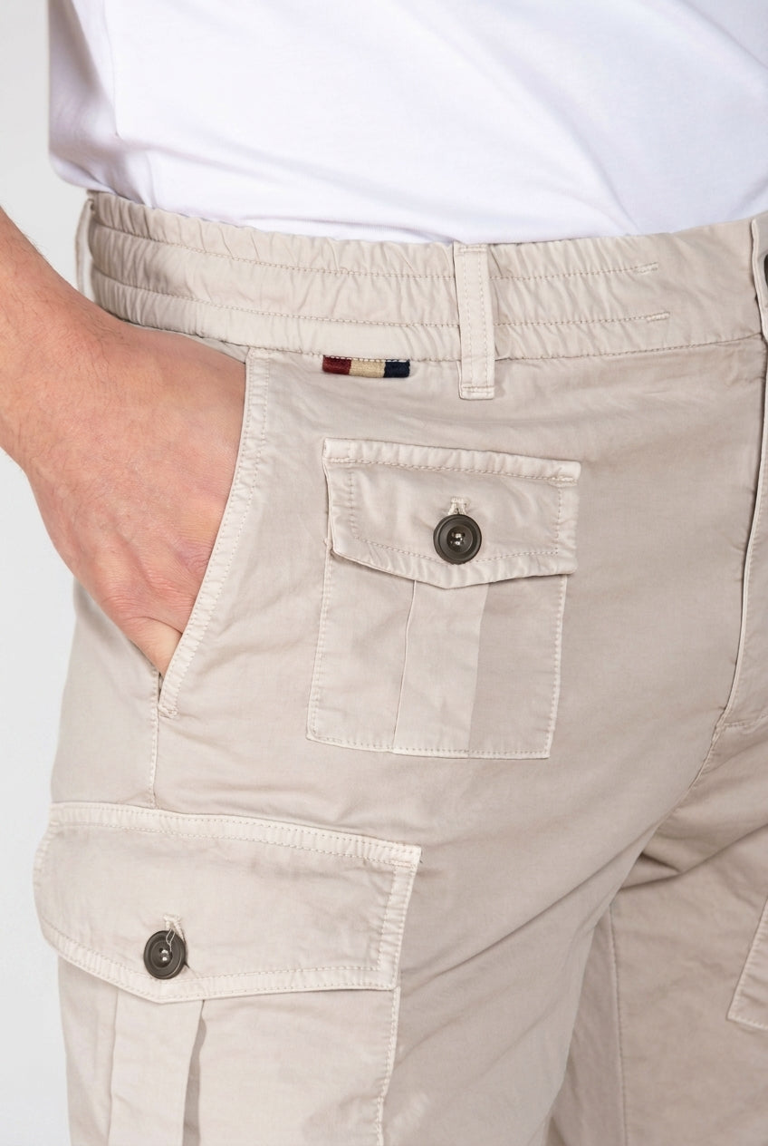 George Coolpocket pantalón cargo jogger hombre en gabardina stretch Logo Edition carrot fit ①