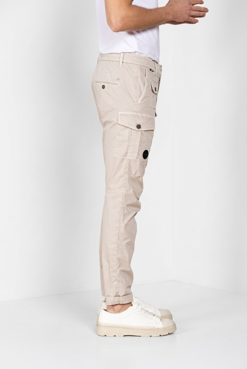 George Coolpocket pantalone cargo jogger uomo in gabardina stretch Logo Edition carrot fit ①