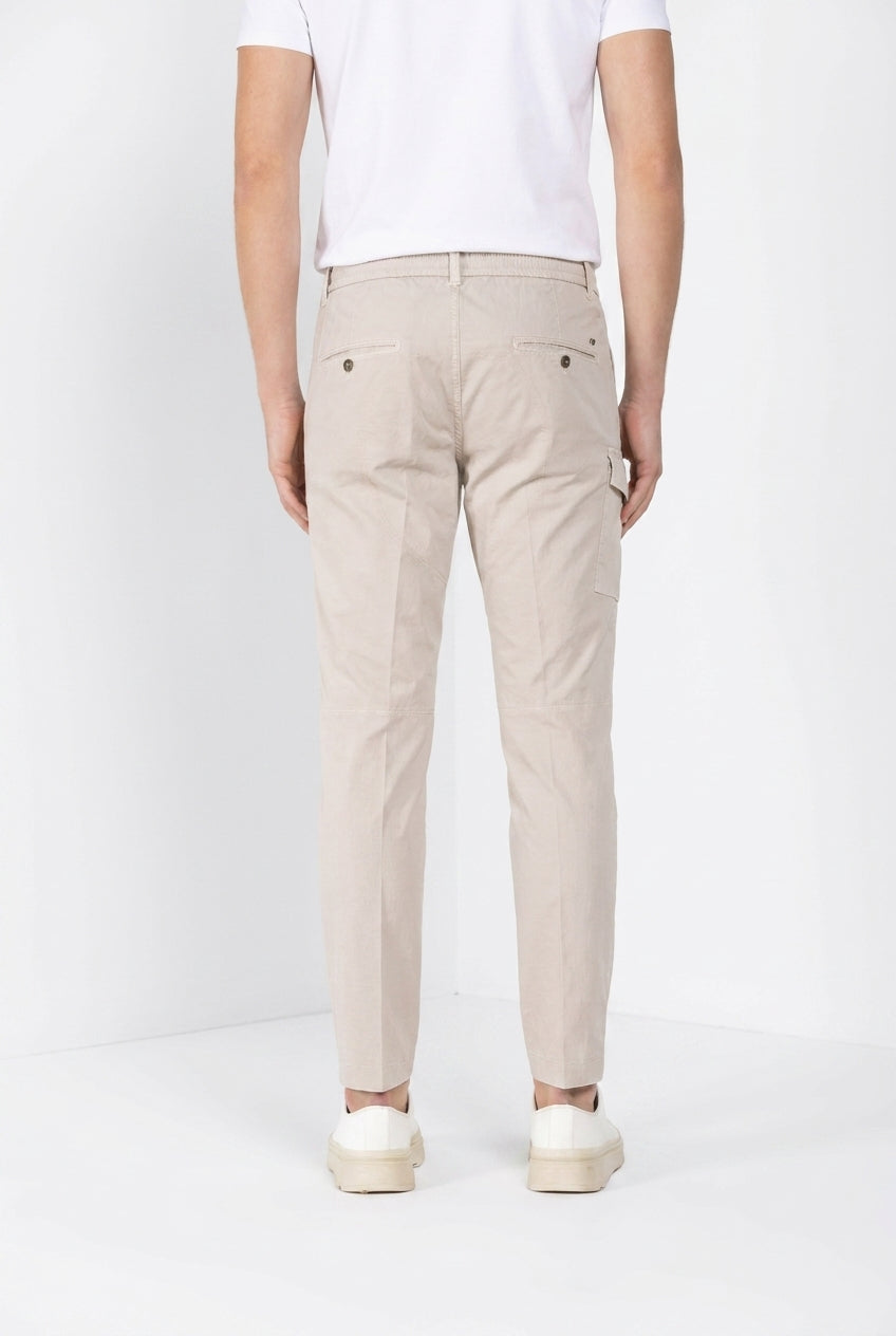 George Coolpocket pantalone cargo jogger uomo in gabardina stretch Logo Edition carrot fit ①
