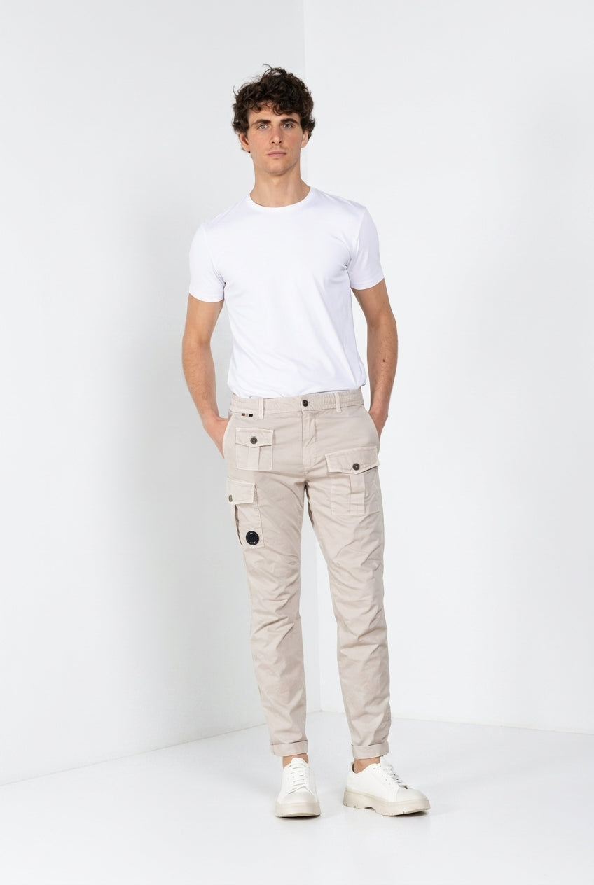 George Coolpocket pantalone cargo jogger uomo in gabardina stretch Logo Edition carrot fit ①