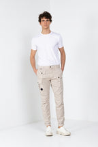 George Coolpocket pantalone cargo jogger uomo in gabardina stretch Logo Edition carrot fit ①