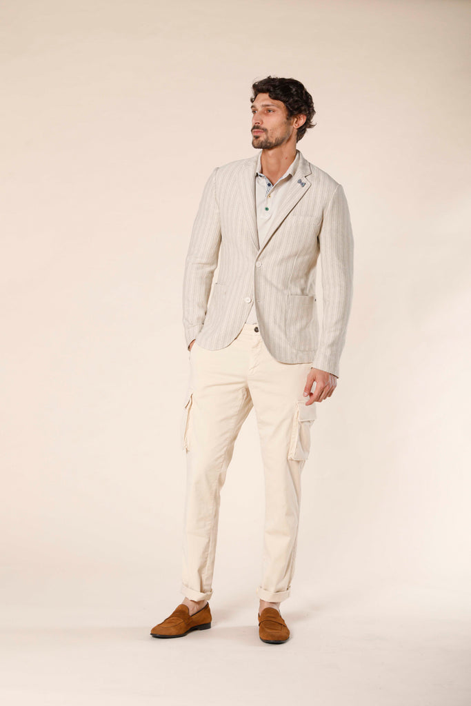 immagine 3 di pantalone cargo uomo in tencel e cotone modello Chile City colore stucco scuro di Mason's