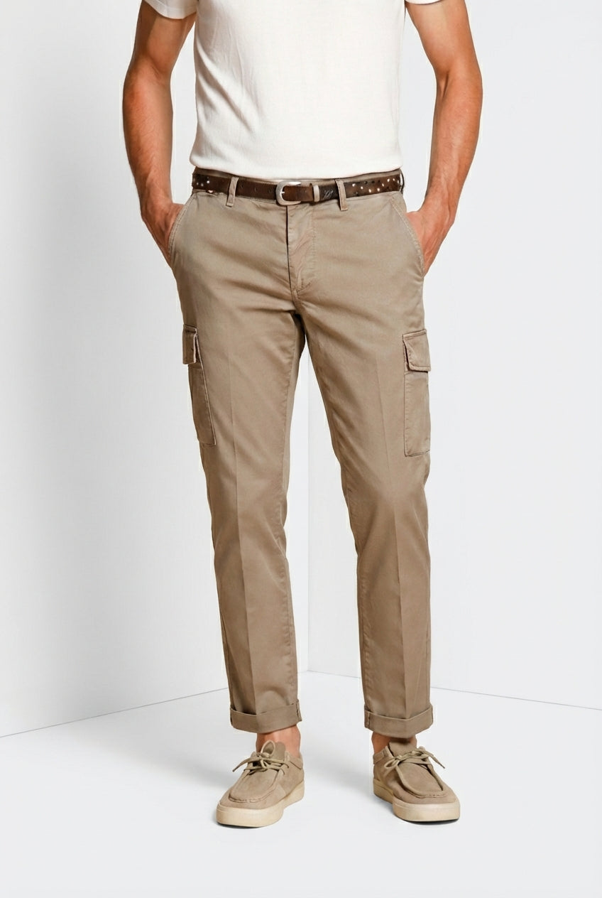 Chile pantalone cargo uomo in gabardina stretch regular fit