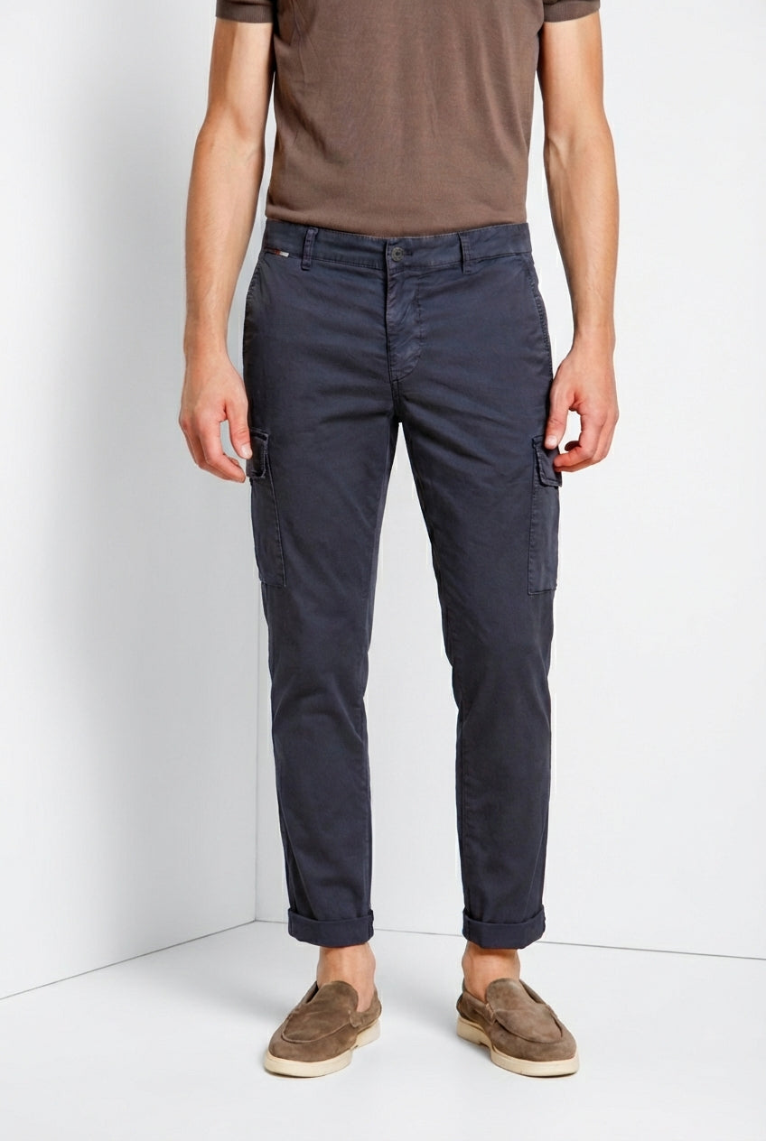 Chile pantalone cargo uomo in gabardina stretch regular fit