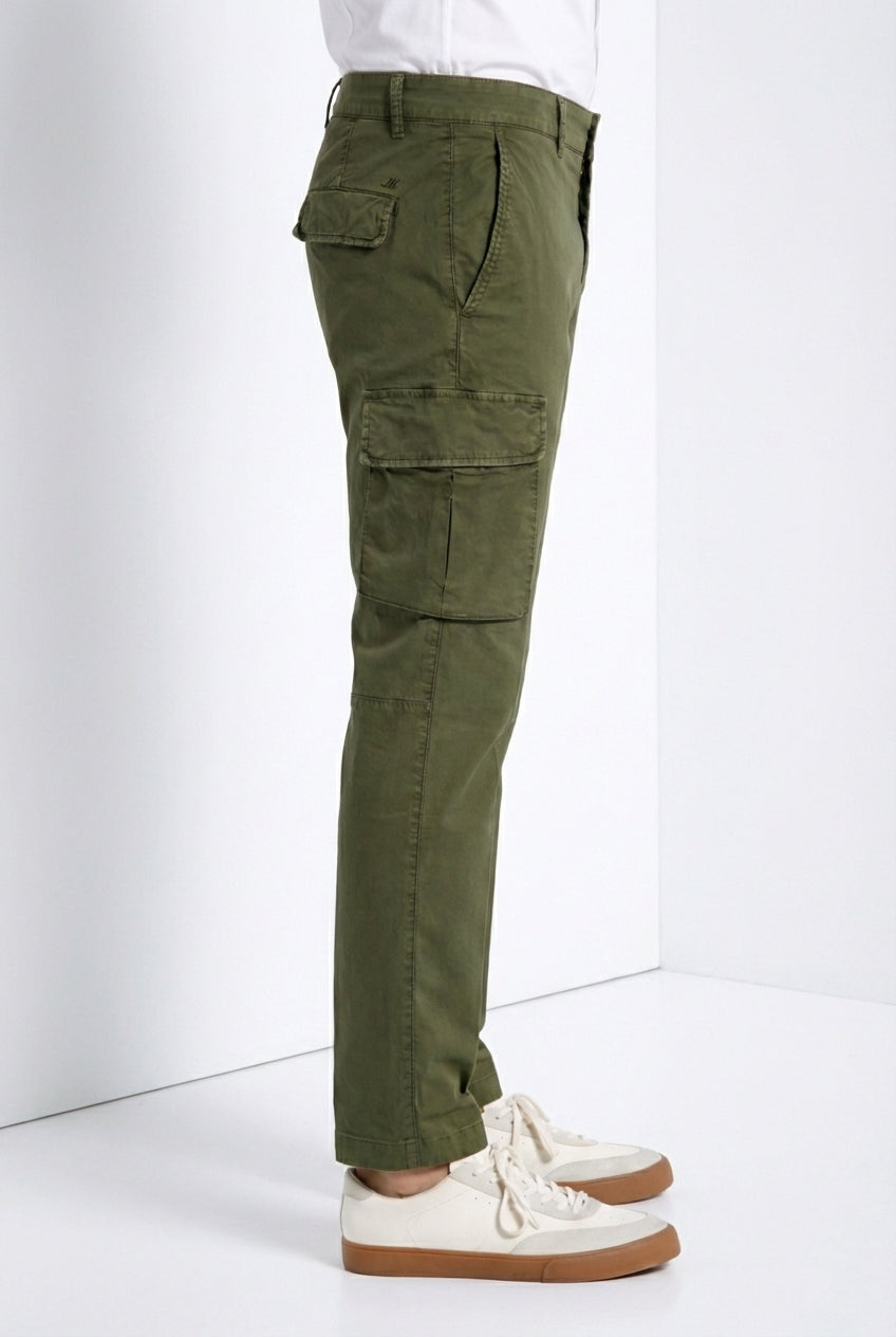 Chile pantalone cargo uomo in gabardina stretch regular fit
